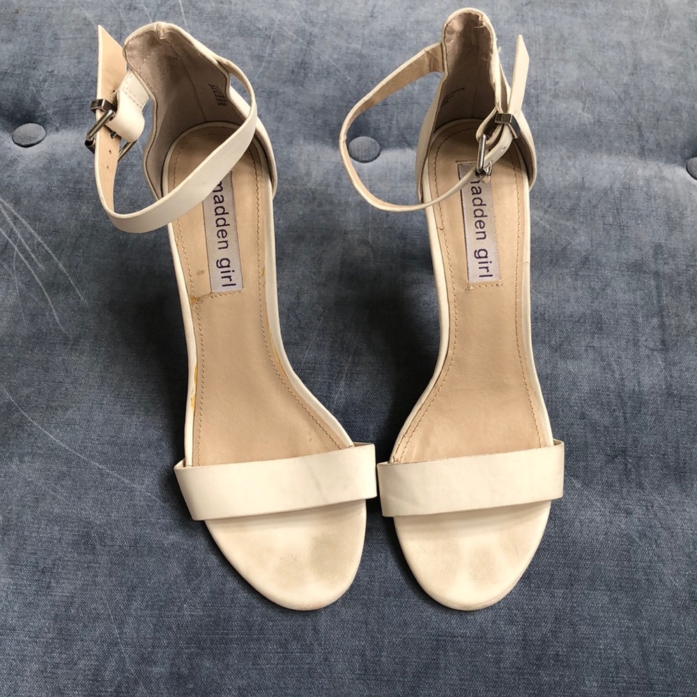 Madden Girl White Heels